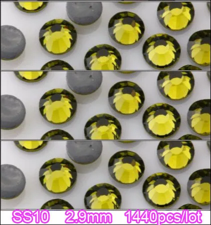 

Promotion1440pcs/lot ss10 2.9mm Olive Smooth flatback hotfix rhihestones Upscale crystal strass rhinestone for clothing