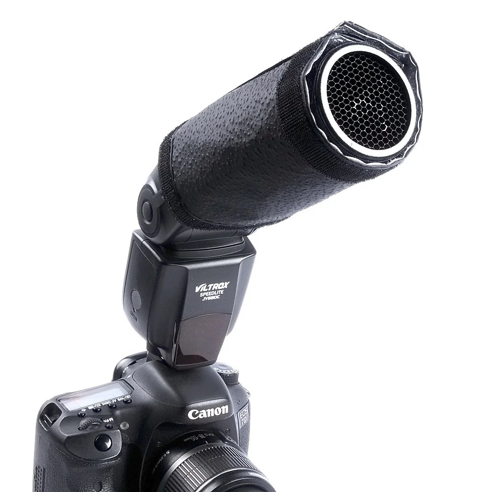

NEW Small Conical Snoot Honeycomb Flash Adapter Kit For Nikon Canon Sony Olympus Pentax DSLR Camera Free Shipping