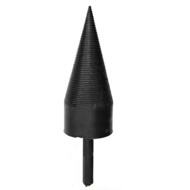 

Log Splitter 45mm*150mm Black High Carbon Steel Cone Kindling Drill Accessory