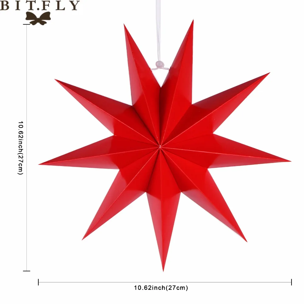 BIT. FLY 1 шт. бумага 3D пентаграмма висит многоразовые Рождество Новый год фестиваль