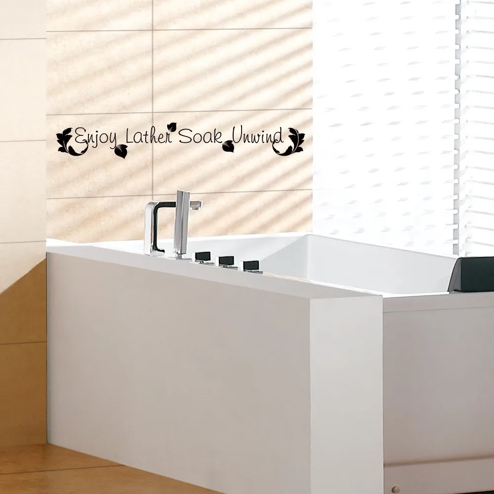 Bathroom Wall Decal Enjoy Lather Soak Unwind Bath Room Bath Tub Vinyl