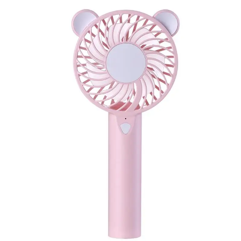 Pink Портативный Ручной USB вентилятор перезаряжаемый портативный мини-вентиляторы кулер 3 скорости Регулируемый Вентилятор охлаждения с ночным светом для путешествий на открытом воздухе - Цвет: Pink