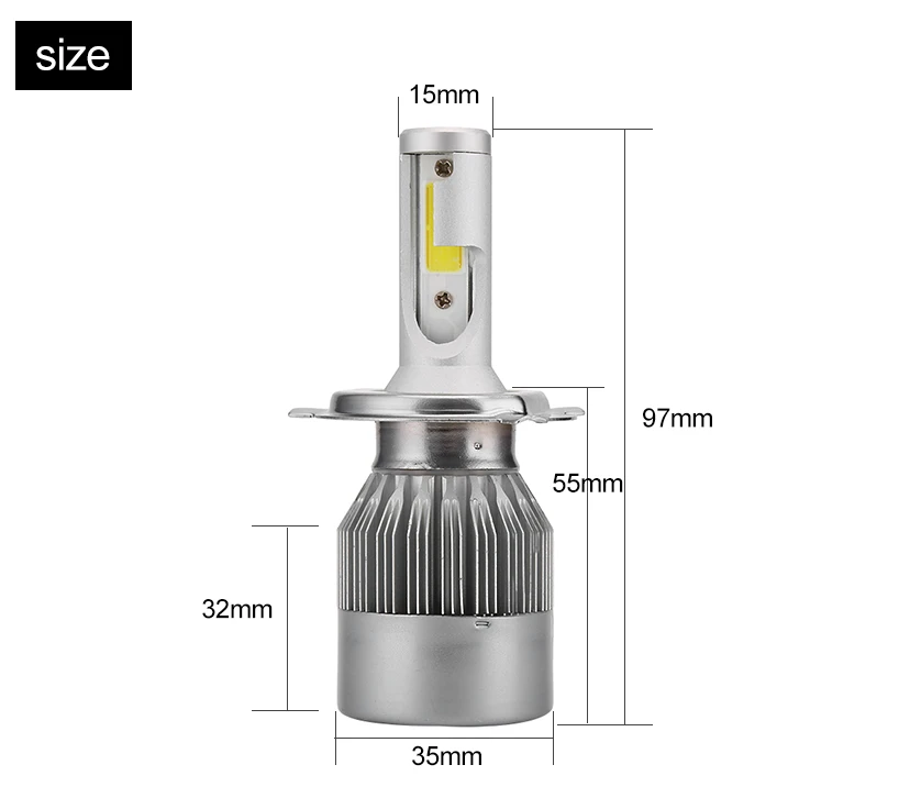 Светодиодные лампы для авто C6 LED H4 H7 H11 H1 9005 удара светодиодные фары автомобиля Лампа Комплект 80 Вт 8000LM 12 В супер яркий 6000 К автомобилей светодиодные фары автомобиля укладки