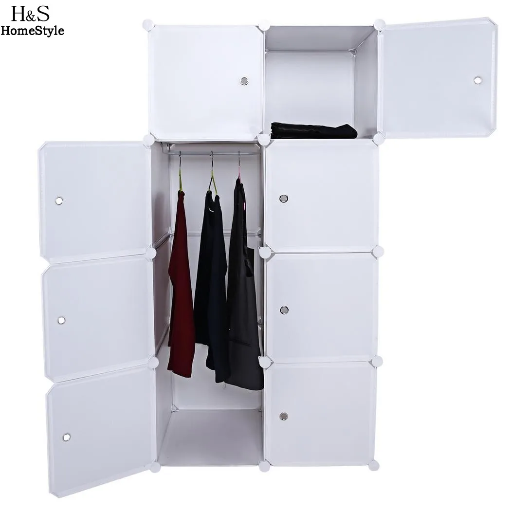 

Homdox Folding Combination Cube Cupboard Cabinet Closet Storage Organizer 2 Column 4 Layer DIY Bedroom Book Toy Cabinets N30*