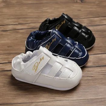 

Fashion summer artificial PU solid color baby boy elastic band heel child non-slip soft bottom shoes toddler baby toddler shoes