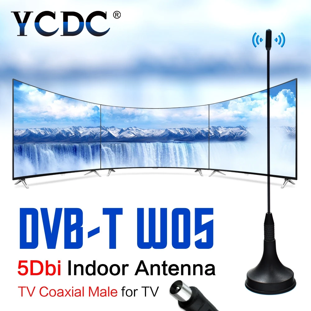 YCDC Mini HDTV Antenna DVB-T Freeview 5dBi Digital TV Antenna Indoor Signal Receiver Aerial Booster CMMB Televison Receivers