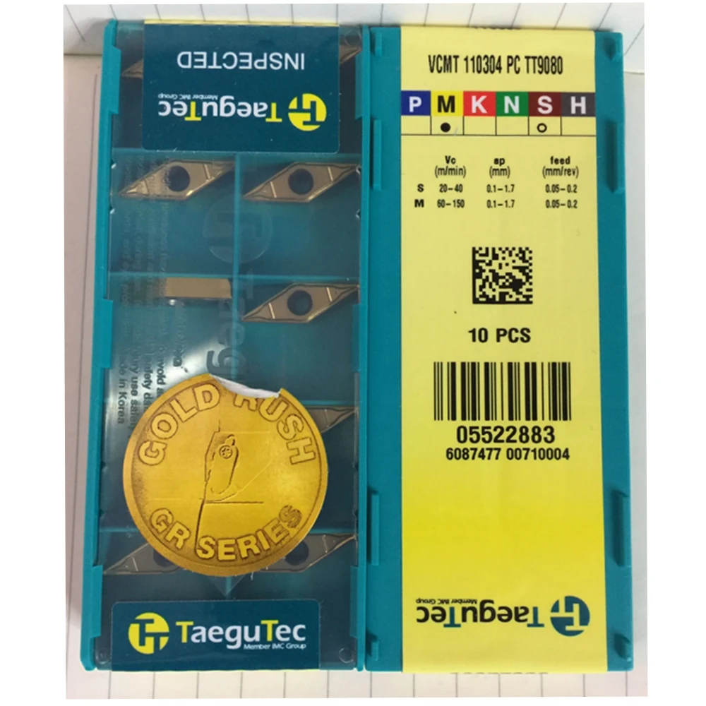 VCMT 110304 PC TT9080 10pcs/lot TaeguTec Inserts in Turning Tool from