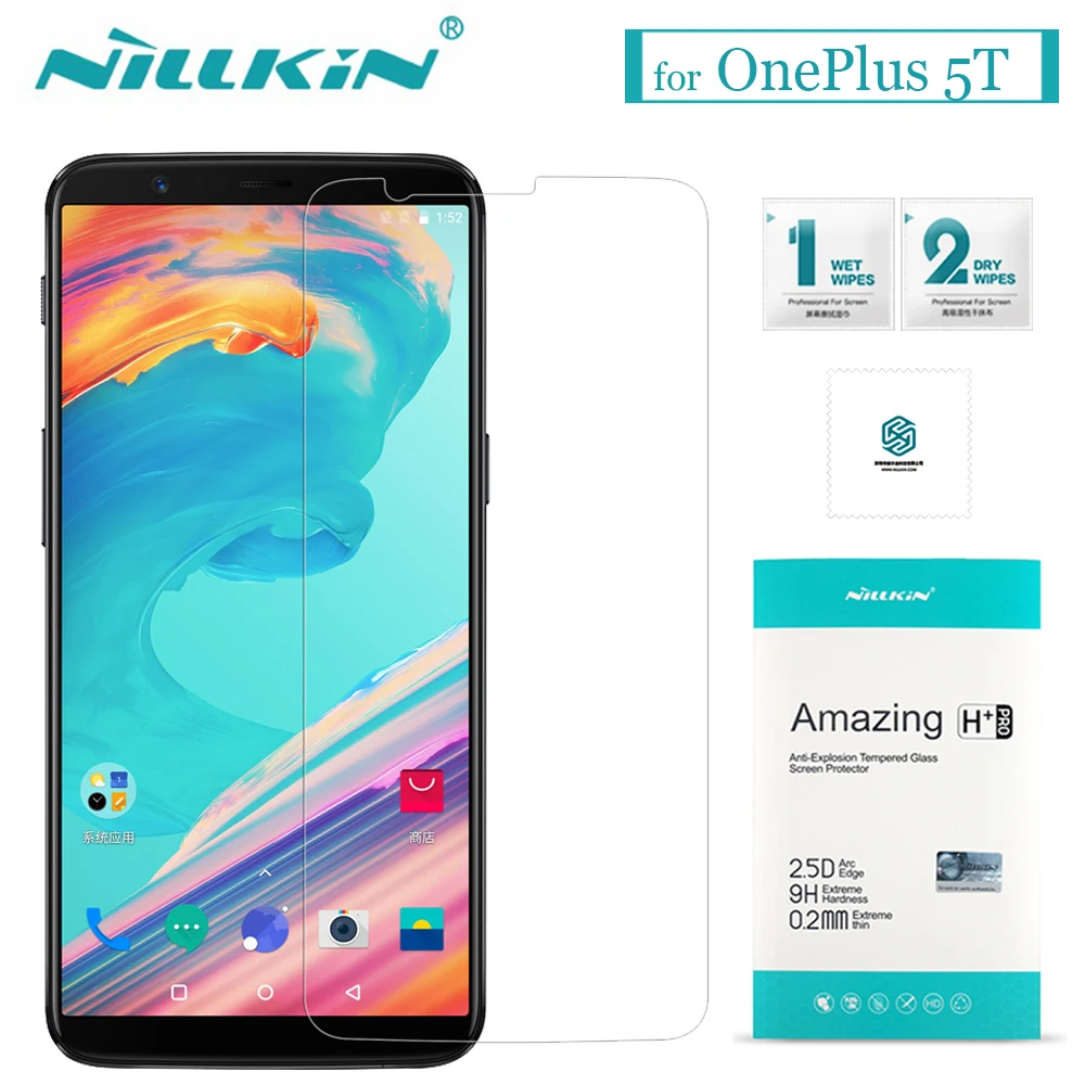 

Nilkin for OnePlus 5T Tempered Glass Nillkin Amazing H&H+Pro Screen Protector Film for Oneplus 5T One Plus 5T A5100 1+5T Glass