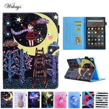 Wekays Case For Amazon Kindle Fire HD10 HD 10 2017 10 inch Soft silicone Cartoon Unicorn Stand Flip Leather Cover Coque Capa