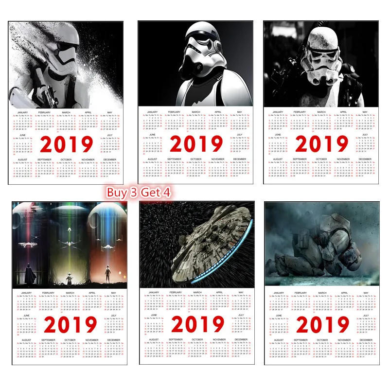 

2019 latest Star Wars calendar hd photo paper printing part ii