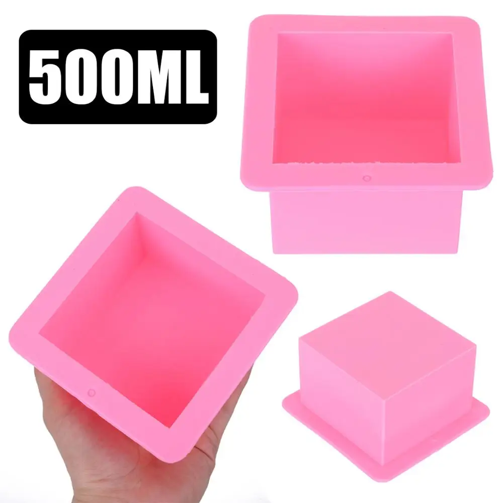 

500ml Large Cube Square Soap Mold Reusable Silicone Soap Mold DIY Handmade Soaps Moulds