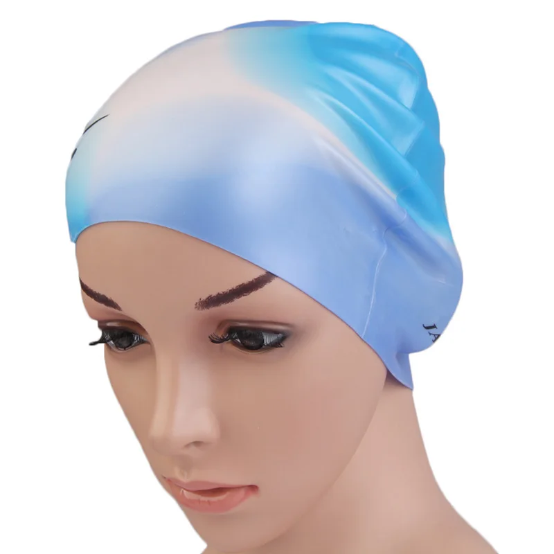 2018 adultos de gorro de natación de silicona elástico ligero Multi Color proteger los oídos de baño sombrero para los hombres y las mujeres tutoria MJ