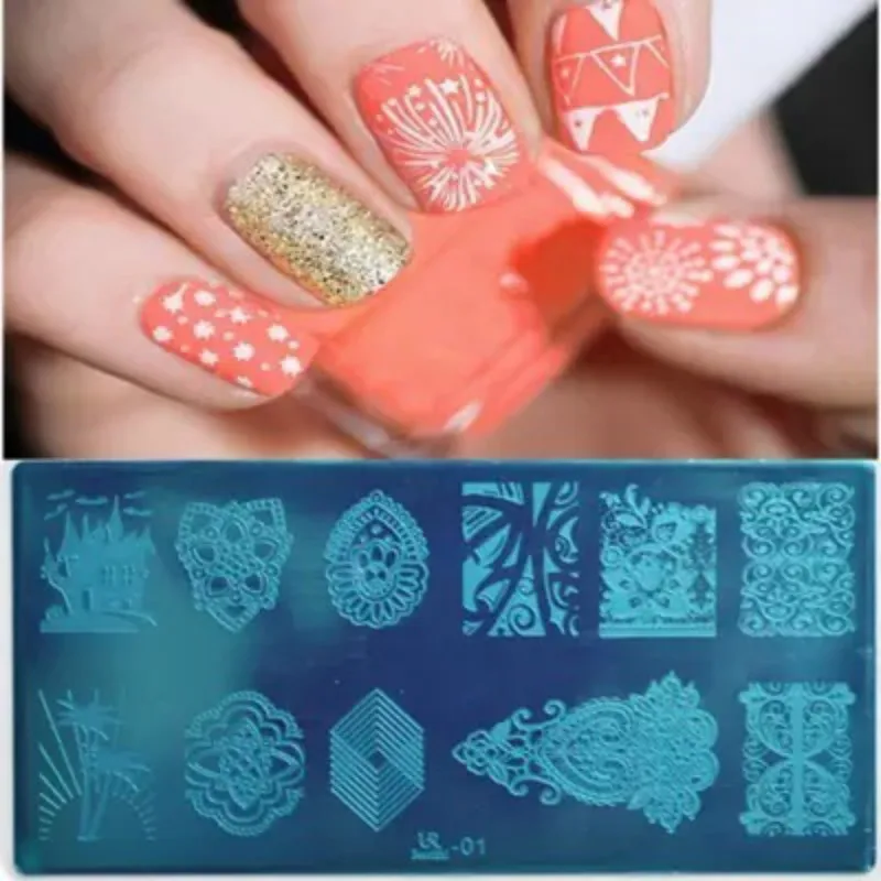 

Nail Art Printing Plate Molding Rectangular Printing Mold Stamp Scraper Nail Polish Transfer Tool