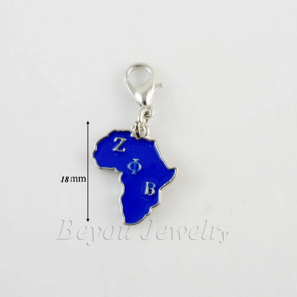 

SORORITY GREEK ZETA PHI BETA ZPB enamel Africa charm with clasper