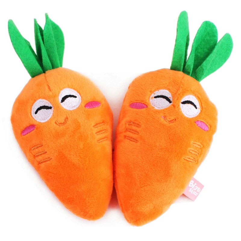 stuffed carrot dog toy