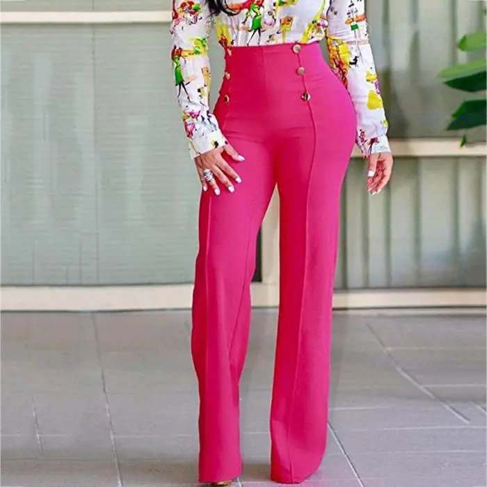 Новые летние женские брюки с высокой талией, прямые, широкие, одноцветные, женские брюки