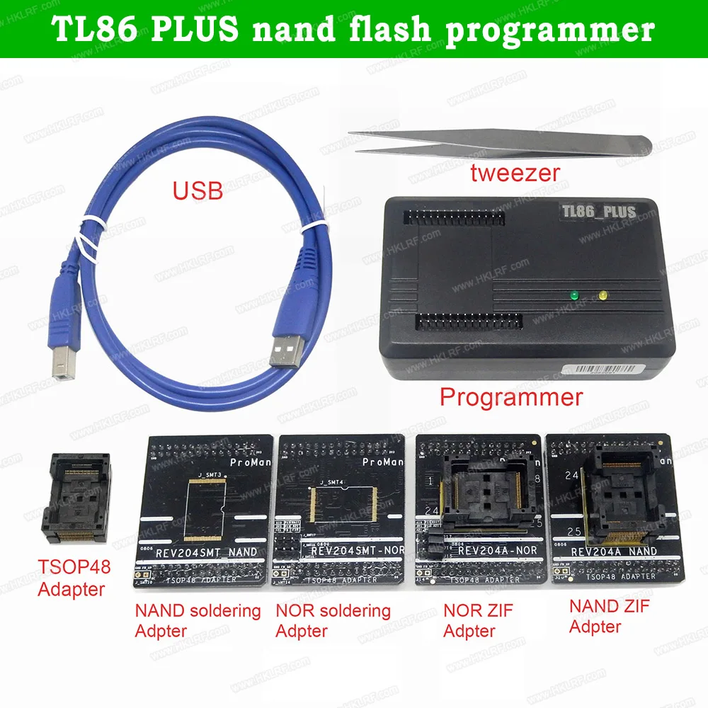 ProMan NAND Nor Профессиональный программатор с 8 адаптерами чип восстановления данных копировальный инструмент TSOP48 56 24253593V3 адаптеры