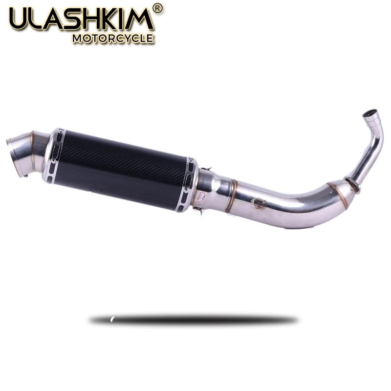 Motorcycle Exhaust Full System Middle Link Pipe + Muffler with DB