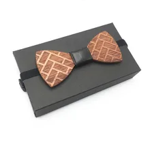 Мужской индивидуальный деревянный лук Галстуки Hanky Набор для мужские свадебные костюмы Деловая деревянная бабочка Hadkerchief Набор Запонок