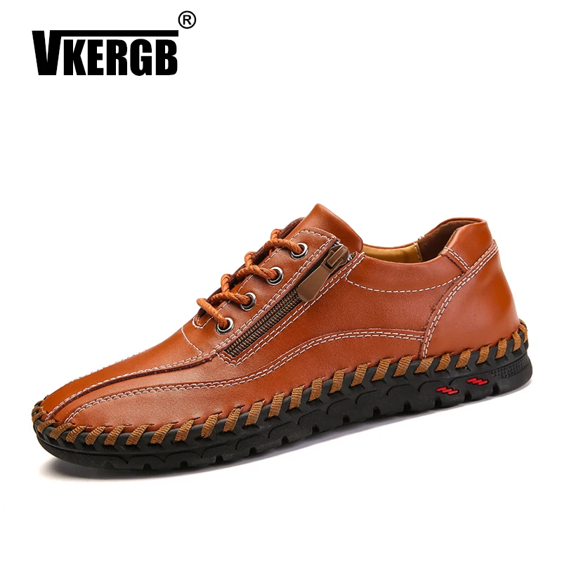

British Style Casual Brogues Shoes Italian Designer zipper Brogue Shoes Men Genuine Leather Lace Up Lazy Sets Breathable Driving