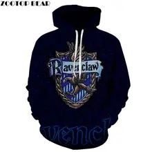 Фиолетовый бренд Ravenclaw с 3D принтом; Повседневная Толстовка с капюшоном; мужской спортивный костюм; пуловер с капюшоном; уличная одежда; пальто унисекс; Прямая поставка; ZOOTOPBEAR