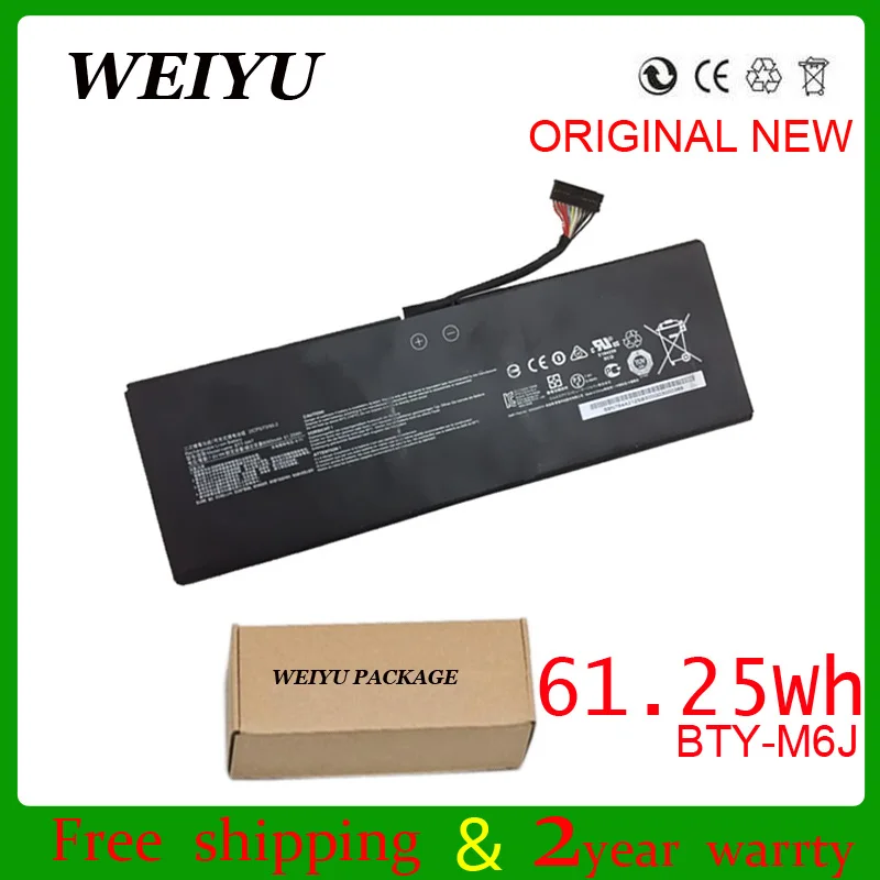 Новые оригинальные BTY-M6J Аккумулятор для MSI GS40 GS43 BTY-M47 2ICP5/73/95-2 8060 мА/ч 61.25wh 7 4 V |