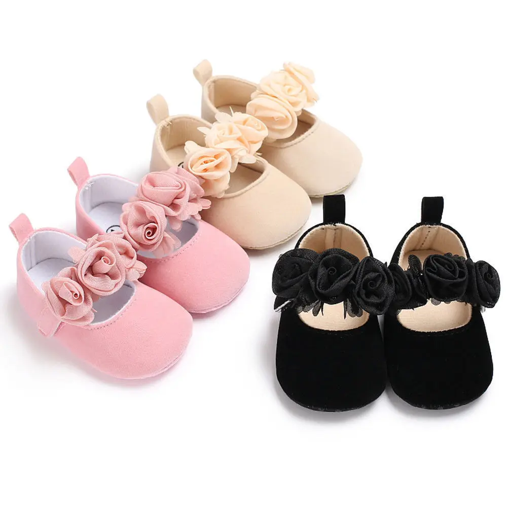 

Lovely Floral Baby Newborn Toddler Girl Crib Shoes Pram Soft Sole Prewalker Anti-slip Baby Shoes 0-18M