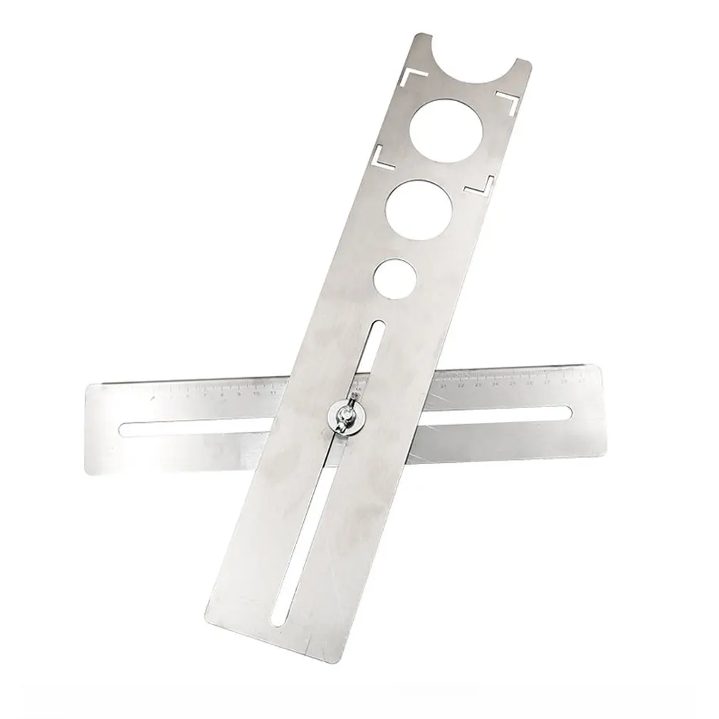 

Tile Hole Puncher Locator Stainless Steel Puncher Tapper Drilling Hole Adjustable Tile Locator Position Ruler Accessories