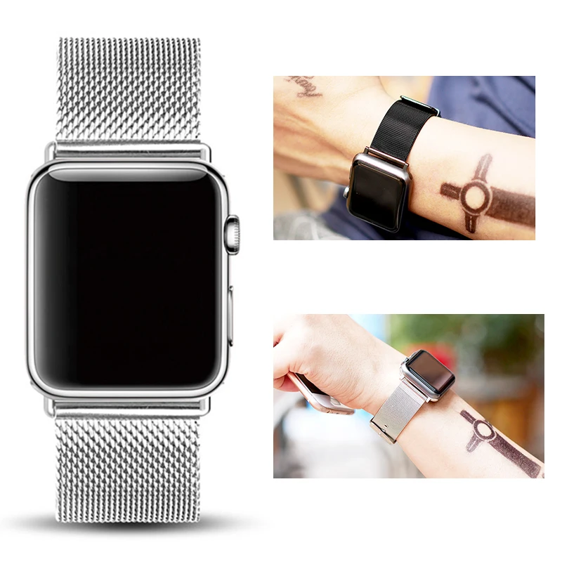 Ремешок Миланская петля из нержавеющей стали для Apple Watch браслет iWatch Series 1 2 3 4 5 38 мм