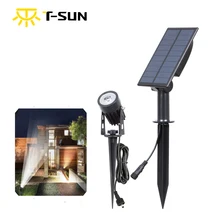 T-SUN светодиодный 6000 K яркие точечные светильники на солнечных батареях водонепроницаемый открытый Солнечный свет авто вкл/выкл солнечные Настенные светильники для садовая Дорога Путь