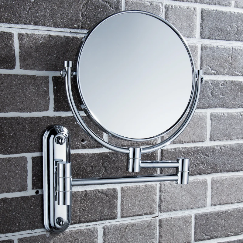 

GURUN 10X/1X Magnification Wall Mount Bathroom Shaving Makeup Mirrors, 7X Magnifying, Chrome Polished, Solid Brass