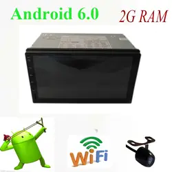 Android 6,0 2din автомобильный Радио gps с 2 г ОЗУ четырехъядерный 16 г процессор bluetooth usb sd рулевое колесо управление камера заднего вида gps карта