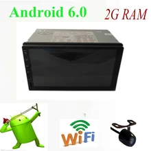 Android 6.0 2din car radio gps with 2G RAM Quad core 16G cpu bluetooth usb sd steering wheel control rear view camera gps map