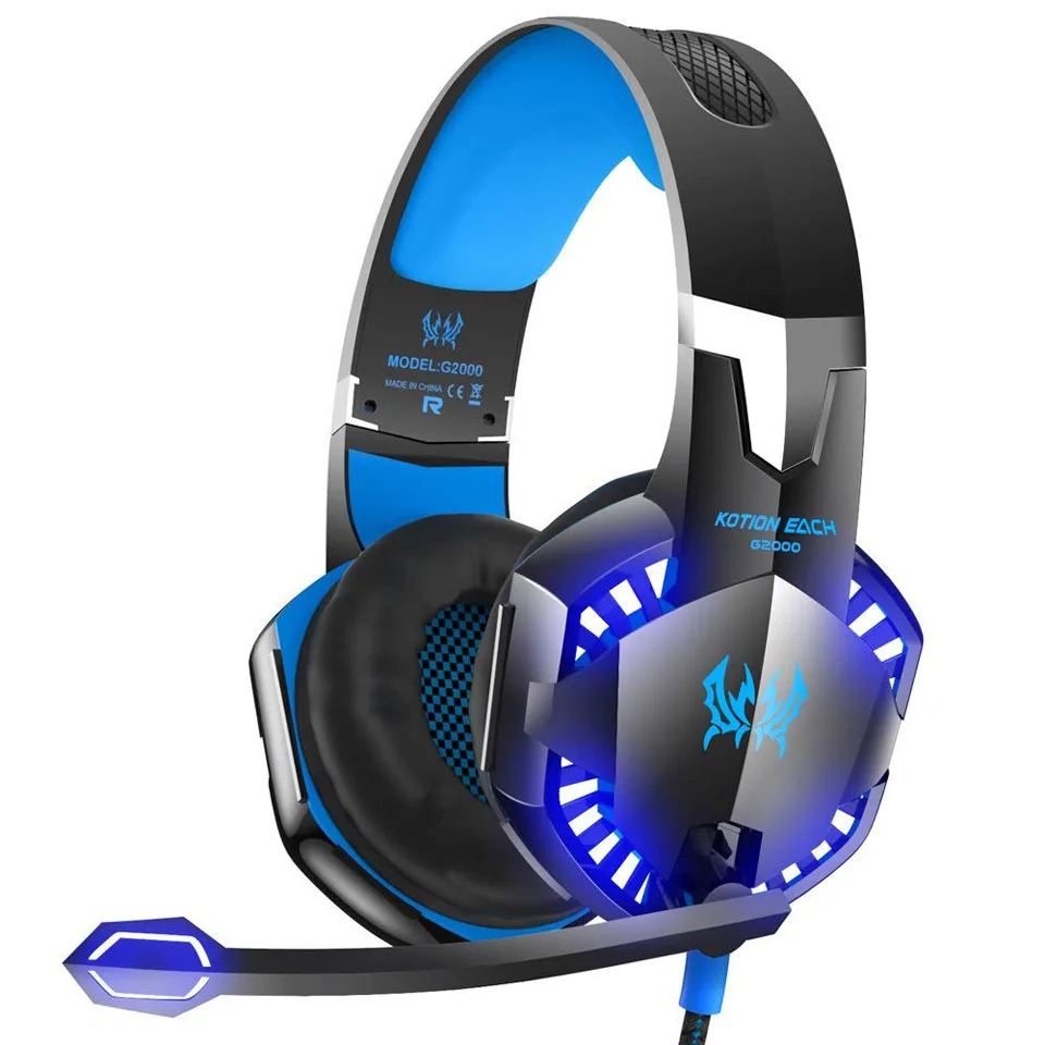 

G2000 Stereo Gaming Headset for Xbox One PS4 PC Surround Sound Over-Ear Headphones with Noise Cancelling Mic / LED Lights
