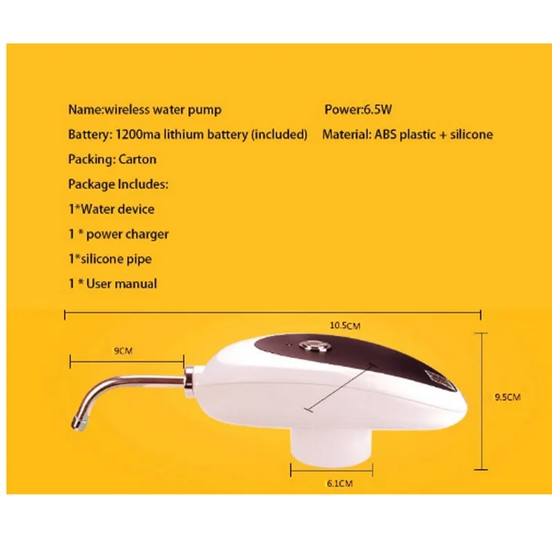 Открытый автомобиль домашний беспроводной Перезаряжаемый Электрический водяной насос кран бутылка-очиститель воды диспенсер для всасывания воды переносной кран