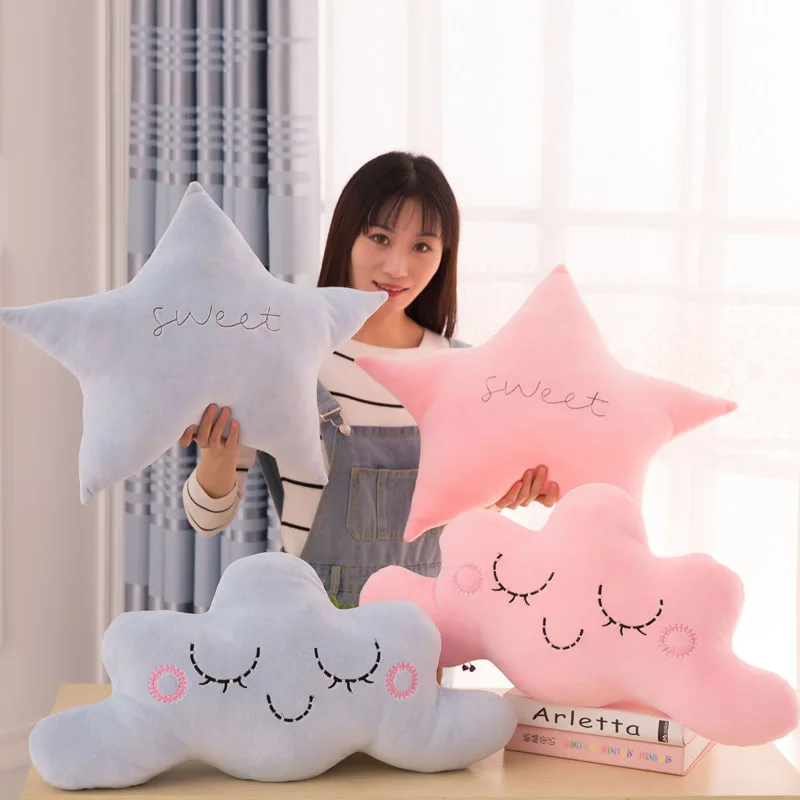 Cute Soft Stars Moon Plush Doll Baby Sleeping Hold Pillow Cushion Stuffed font b Toy b