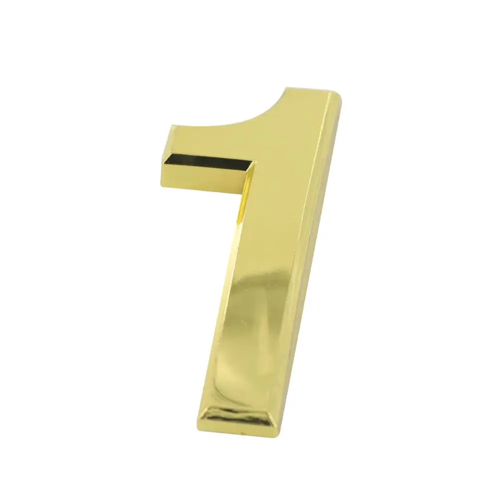 ABS пластик цифровой дом номер 70 мм Высота 0/1/2/3/4/5/6/7/8/9/A/B/C/D/E/F# дополнительный золотой цвет дверная пластина номер - Цвет: 1
