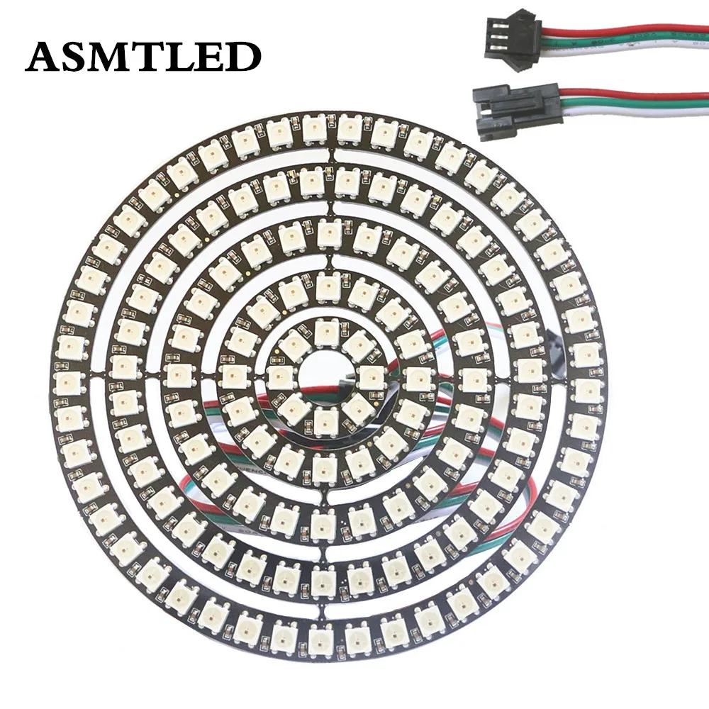 Адресное пиксельное кольцо WS2812B 8 16 24 35 45 128 светодиодов s WS2812 5050 RGB светодиодное 2812