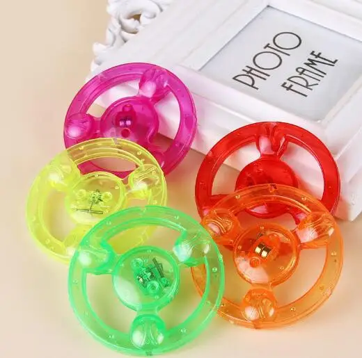 5PCS/Lot Luminous Hand Pull Luminous Flashing Rope Flywheel Toy Led Light Toy Novelty Children Flywheel Flash Gyro Gift ZXH 5