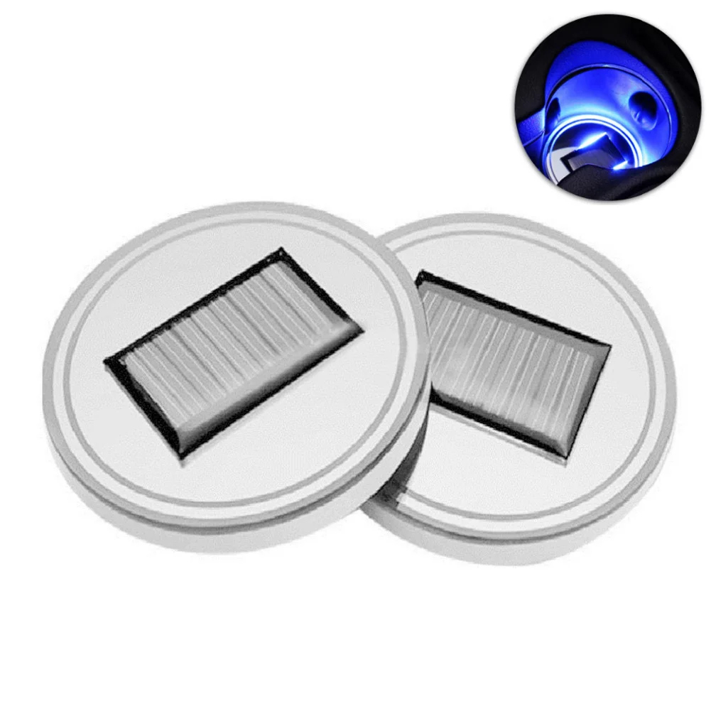 

New Universal Car Solar LED Cup Holder Pad Anti Slip Bottle Coaster Mat Pressing Vibration Luminous Drink Rack
