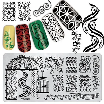 Flower Nail Art Stamp Plates Template DIY Vine Design Nail Stamping Image Plate #YZW-N07