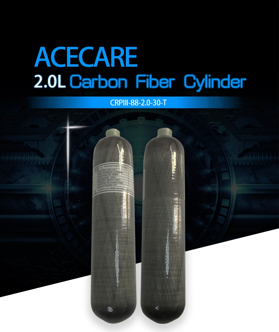 AC102101 2L CE M18 * 1,5 HPA Пейнтбол PCP бак 300bar цилиндр из углеродного волокна для дайвинга с клапаном заправочная станция 2019 Acecare