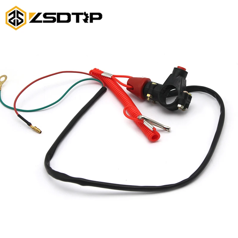 

ZSDTRP Universal 7/8'' 22mm Safety Black Universal Engine Stop Tether Lanyard Closed Kill Switch For Motorcycle Quad Bike