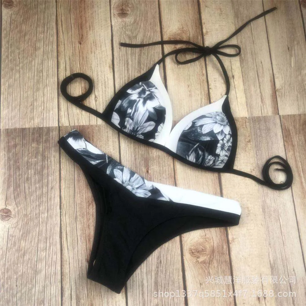 Snake Print Patchwork Women Bikini Set Retro Exotic Female Bikinis Tropical Flounce Swimwear String Swimsuit 17 Color Size XXL 5