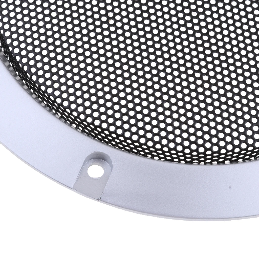 5 Inch Speaker Grills Cover Case with 4 pcs Screws for Speaker Mounting Home Audio DIY 153mm Outer Diameter Silver