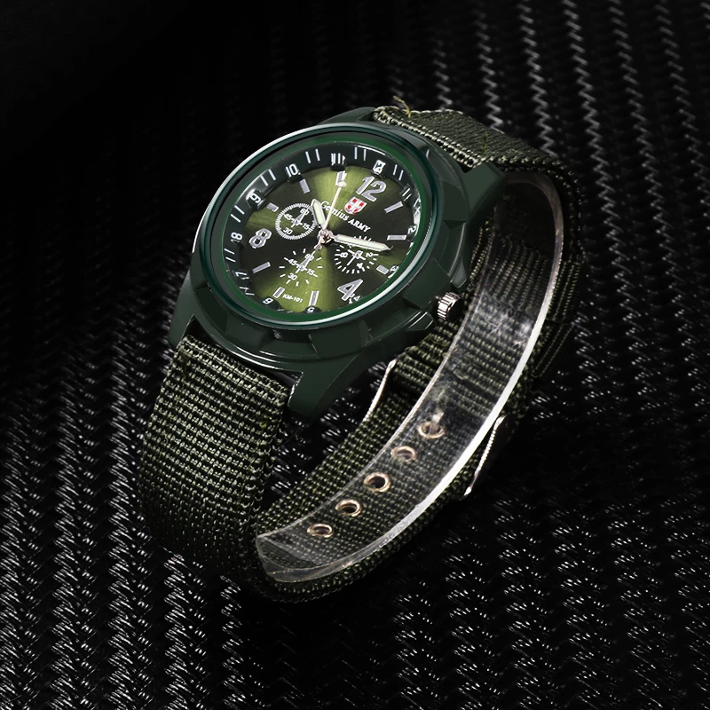 Orologio Militare Uomo Con Cinturino Nylon - Impermeabile 30m, Data E Quadrante Luminoso - Foto 4