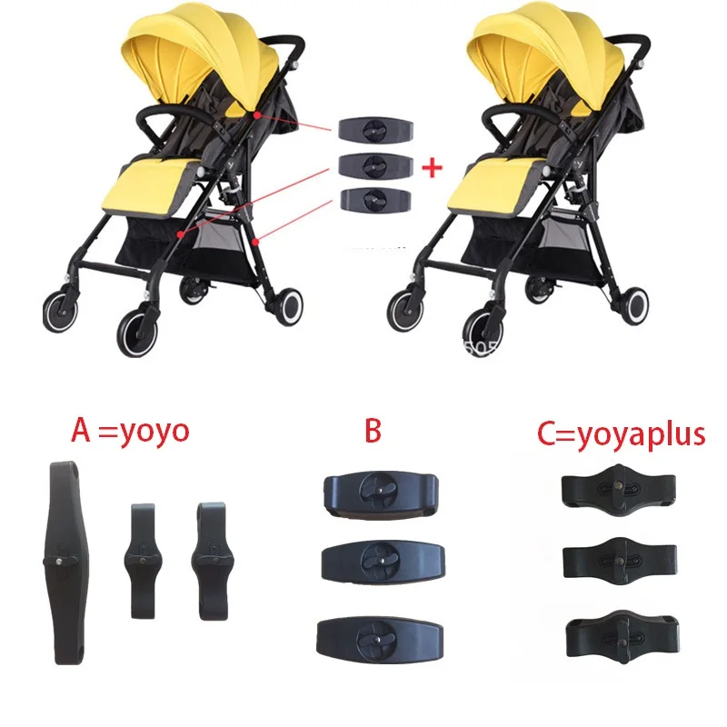

For yoyo baby yoya plus stroller accessories connector adapter make into pram twins 3pcs Coupler Bush insert into the strollers