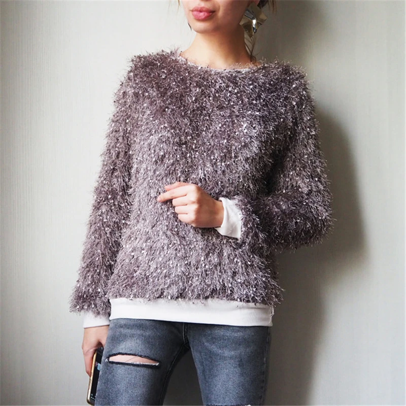 Russian Autumn Winter New Thicken Sweater Women Pullover Jumper Long-sleeved Solid Color Mohair Sweaters Tops Sueter Mujer