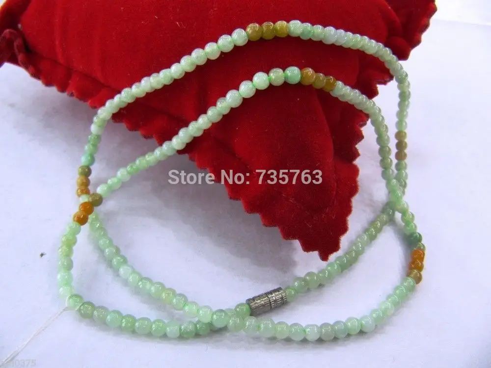 

xiuli 0015512 New 100% Natural Chinese Jade Nice Thin Round Beads Necklace
