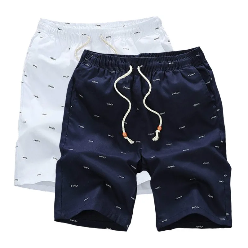 2018 New Arrival Men Shorts Cotton Casual Shorts For Men Elastic Waist Summer Beach Shorts Personalized Printed M-5XL
